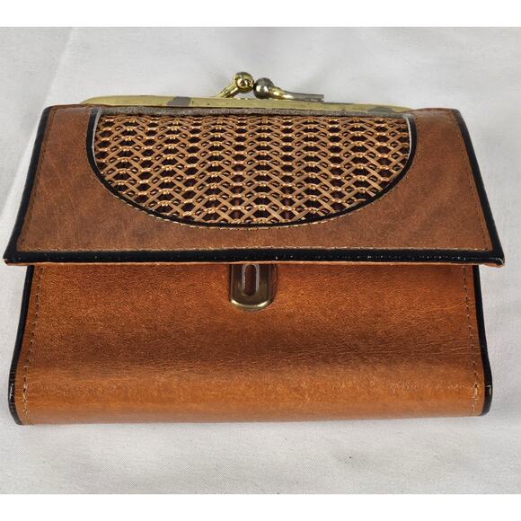 PRINCESS GARDNER VINTAGE WOMENS BROWN TOPGRAIN LEATHER BIFOLD COIN PURSE WALLET - Picture 11 of 11